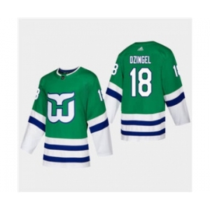 Men's Hartford Whalers #18 Ryan Dzingel 2019-20 Heritage Authentic Player Hockey Jersey Green