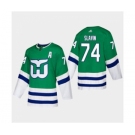 Men's Hartford Whalers #74 Jaccob Slavin 2019-20 Heritage Authentic Player Hockey Jersey Green