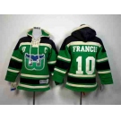 youth nhl jerseys hartford whalers #10 francis black-green[pullover hooded sweatshirt][patch C]