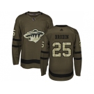 Adidas Minnesota Wild #25 Jonas Brodin Green Salute to Service Stitched NHL Jersey