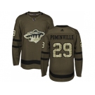 Adidas Minnesota Wild #29 Jason Pominville Green Salute to Service Stitched NHL Jersey