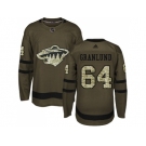 Adidas Minnesota Wild #64 Mikael Granlund Green Salute to Service Stitched NHL Jersey