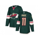 Men Adidas Minnesota Wild #11 Zach Parise Green Home Authentic Stitched NHL Jersey