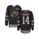 Men Adidas Minnesota Wild #14 Joel Eriksson Ek Black 1917-2017 100th Anniversary Stitched NHL Jersey