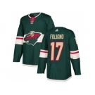 Men Adidas Minnesota Wild #17 Marcus Foligno Green Home Authentic Stitched NHL Jersey