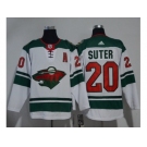 Men Adidas Minnesota Wild #20 Ryan Suter White Road Authentic Stitched NHL Jersey
