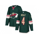Men Adidas Minnesota Wild #4 Mike Reilly Green Home Authentic Stitched NHL Jersey