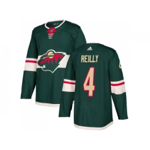 Men Adidas Minnesota Wild #4 Mike Reilly Green Home Authentic Stitched NHL Jersey