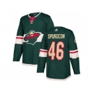 Men Adidas Minnesota Wild #46 Jared Spurgeon Green Home Authentic Stitched NHL Jersey