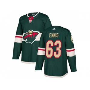 Men Adidas Minnesota Wild #63 Tyler Ennis Green Home Authentic Stitched NHL Jersey