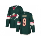 Men Adidas Minnesota Wild #9 Mikko Koivu Green Home Authentic Stitched NHL Jersey