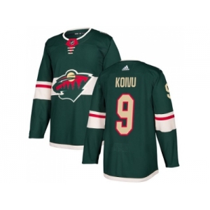 Men Adidas Minnesota Wild #9 Mikko Koivu Green Home Authentic Stitched NHL Jersey