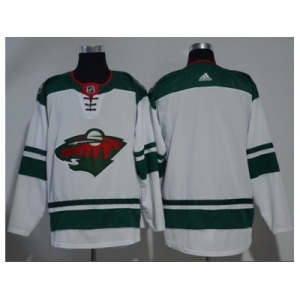 Men Adidas Minnesota Wild Blank White Road Authentic Stitched NHL Jersey