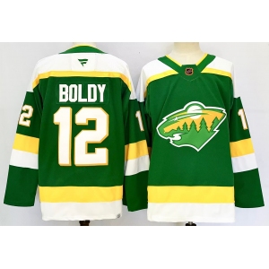 Men's Minnesota Wild #12 Matt Boldy Green 2024-25 Alternate Stitched Hockey Jersey