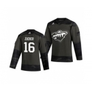 Men's Minnesota Wild #16 Jason Zucker 2019 Veterans Day Authentic Practice Hockey Jersey Camo