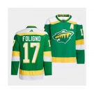 Men's Minnesota Wild #17 Marcus Foligno Green 2022-23 Reverse Retro Stitched Jersey