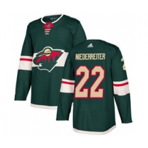 Men's Minnesota Wild #22 Nino Niederreiter Green Home Stitched Hockey Jersey