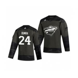 Men's Minnesota Wild #24 Matt Dumba 2019 Veterans Day Authentic Practice Hockey Jersey Camo