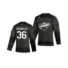 Men's Minnesota Wild #36 Mats Zuccarello 2019 Veterans Day Authentic Practice Hockey Jersey Camo