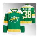 Men's Minnesota Wild #38 Ryan Hartman Green 2022-23 Reverse Retro Stitched Jersey