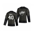 Men's Minnesota Wild #40 Devan Dubnyk 2019 Veterans Day Authentic Practice Hockey Jersey Camo