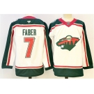 Men's Minnesota Wild #7 Brock Faber White 2025 25th Anniversary Stitched Hockey Jersey