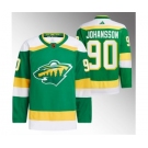 Men's Minnesota Wild #90 Marcus Johansson Green 2022-23 Reverse Retro Stitched Jersey