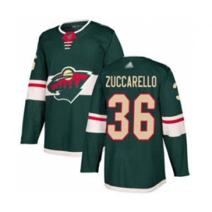 Men's Wild #36 Mats Zuccarello Green Home Stitched Hockey Jersey