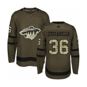 Men's Wild #36 Mats Zuccarello Green Salute to Service Stitched Hockey Jersey