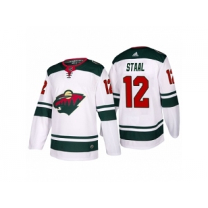 Men's adidas 2017-2018 Season Minnesota Wild #12 Eric Staal Away Jersey