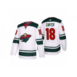 Men's adidas 2017-2018 Season Minnesota Wild #18 Ryan Carter Away Jersey