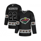 Wild #22 Nino Niederreiter Black Team Logo Fashion Stitched Hockey Jersey