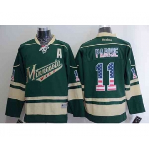 nhl jerseys minnesota wilds #11 parise green[national flag version][patch A]