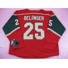 nhl minnesota wilds #25 belanger red jerseys