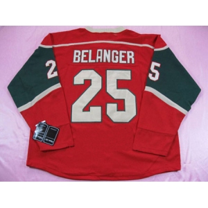 nhl minnesota wilds #25 belanger red jerseys