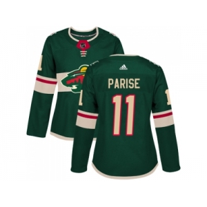 Women Adidas Minnesota Wild #11 Zach Parise Green Home Authentic Stitched NHL Jersey