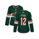 Women Adidas Minnesota Wild #12 Eric Staal Green Home Authentic Stitched NHL Jersey