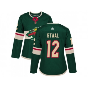Women Adidas Minnesota Wild #12 Eric Staal Green Home Authentic Stitched NHL Jersey