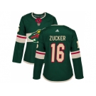 Women Adidas Minnesota Wild #16 Jason Zucker Green Home Authentic Stitched NHL Jersey