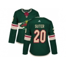 Women Adidas Minnesota Wild #20 Ryan Suter Green Home Authentic Stitched NHL Jersey