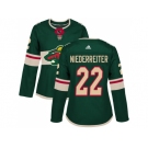 Women Adidas Minnesota Wild #22 Nino Niederreiter Green Home Authentic Stitched NHL Jersey