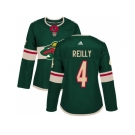 Women Adidas Minnesota Wild #4 Mike Reilly Green Home Authentic Stitched NHL Jersey