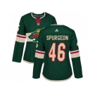 Women Adidas Minnesota Wild #46 Jared Spurgeon Green Home Authentic Stitched NHL Jersey