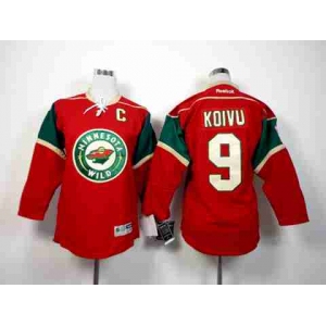 women nhl jerseys minnesota wilds #9 koivu red[patch C]