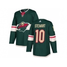 Youth Adidas Minnesota Wild #10 Chris Stewart Green Home Authentic Stitched NHL Jersey
