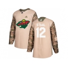 Youth Adidas Minnesota Wild #12 Eric Staal Camo Authentic 2017 Veterans Day Stitched
