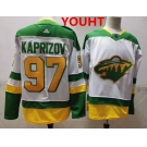 Youth Minnesota Wild #97 Kirill Kaprizov 2021 White Retro Stitched NHL Jersey