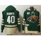 Men Minnesota Wild #40 Devan Dubnyk Green Name & Number Pullover NHL Hoodie