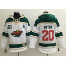 Minnesota Wild #20 Ryan Suter White Sawyer Hooded Sweatshirt Stitched NHL Jersey