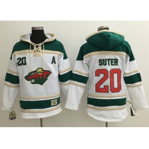 Minnesota Wild #20 Ryan Suter White Sawyer Hooded Sweatshirt Stitched NHL Jersey